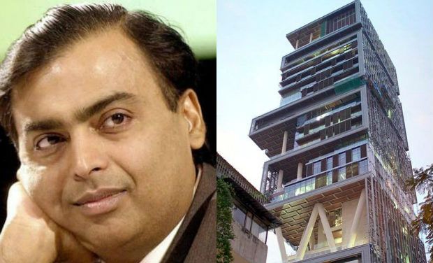 Mukesh Ambani - The Indian business magnate's house in Mumbai is a 27-story, 400,000-square foot skyscraper.